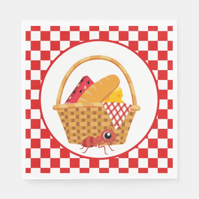 cute picnic ant party   napkin (Front)