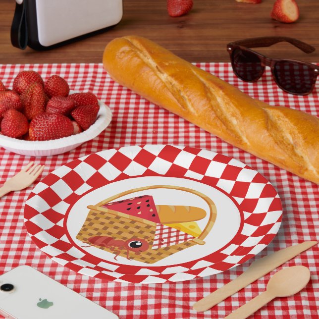 cute picnic ant party paper plate (Picnic)