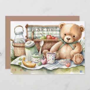 cute picnic bears add text  invitation