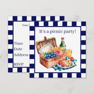Cute picnic party lovers  invitation