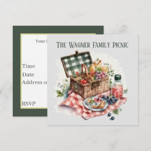 cute picnic party lovers Paper Plates Invitation