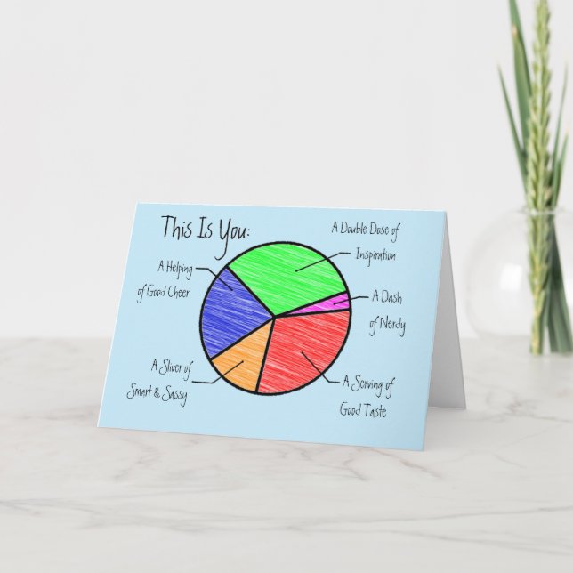Cute Pie Chart Friends & Lovers Personalised Card (Front)