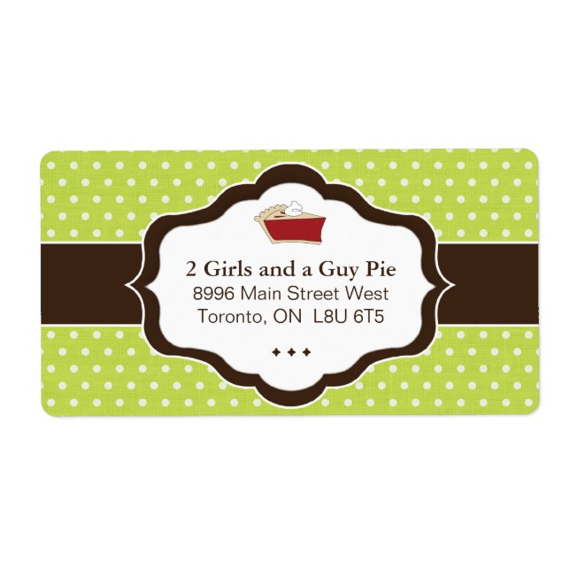 Cute Pie Packaging & Shipping Labels (Front)