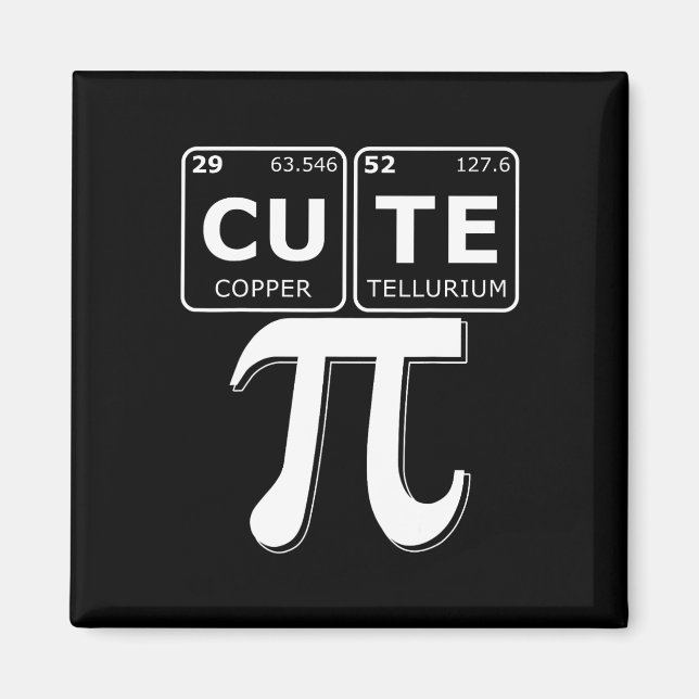 Cute Pie Pi Day 3.14 Cutie Math Periodic Table Mat Magnet (Front)
