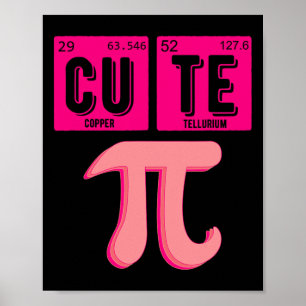 Cute Pie Pi Day Cutie Math Periodic Table Pink Mat Poster
