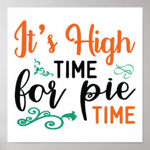 cute pie time word art poster