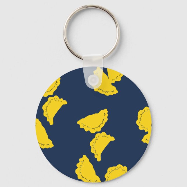 Cute Pierogi Button Keychain (Front)