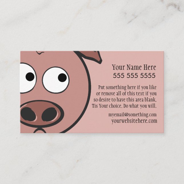Cute Pig Business Card (Front)