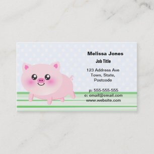 Cute pig cartoon business card