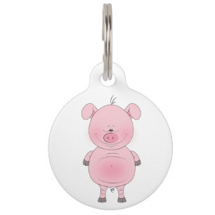 Cute Pig Cartoon Pet Tag