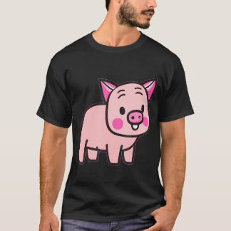 Cute Pig Cartoon Pig Farm Animal Kawaii Hand T-Shirt