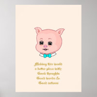 Cute Pig Cartoon & Positive Words