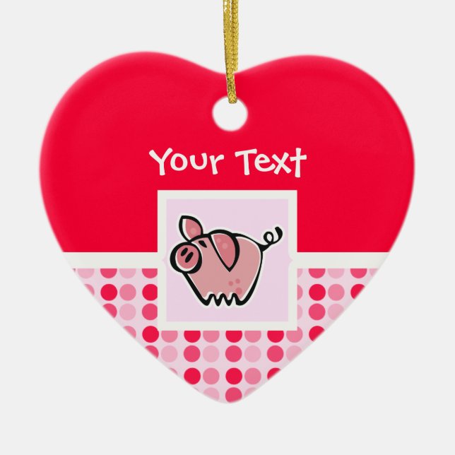 Cute Pig Ceramic Tree Decoration (Front)