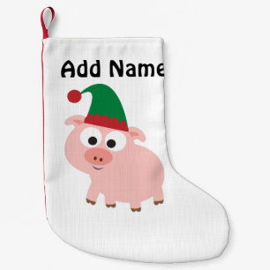 Cute Pig Christmas Elf Small Christmas Stocking
