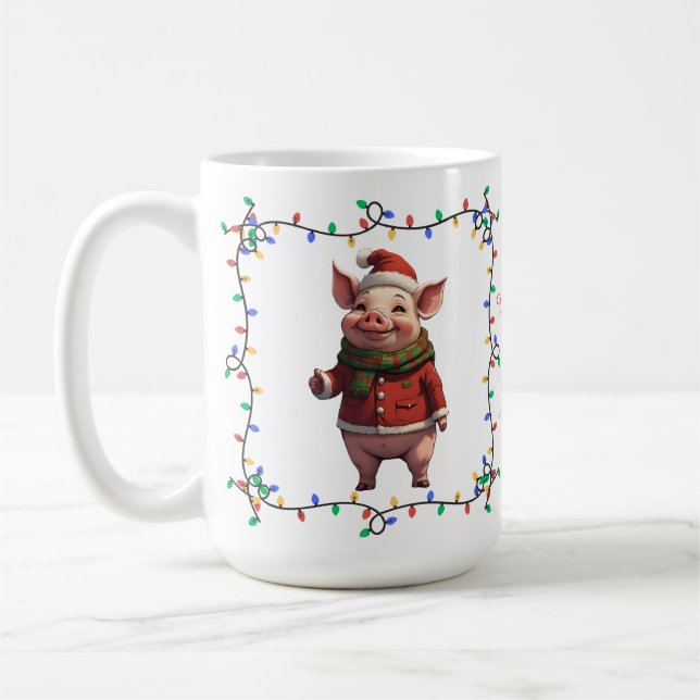 Cute Pig Christmas Mug (Left)