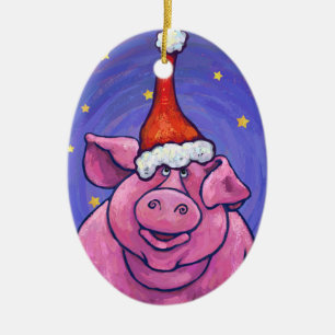 Cute Pig Christmas Ornament