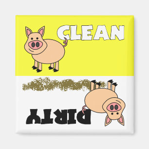 Cute Pig Clean / Dirty Dishwasher Magnet
