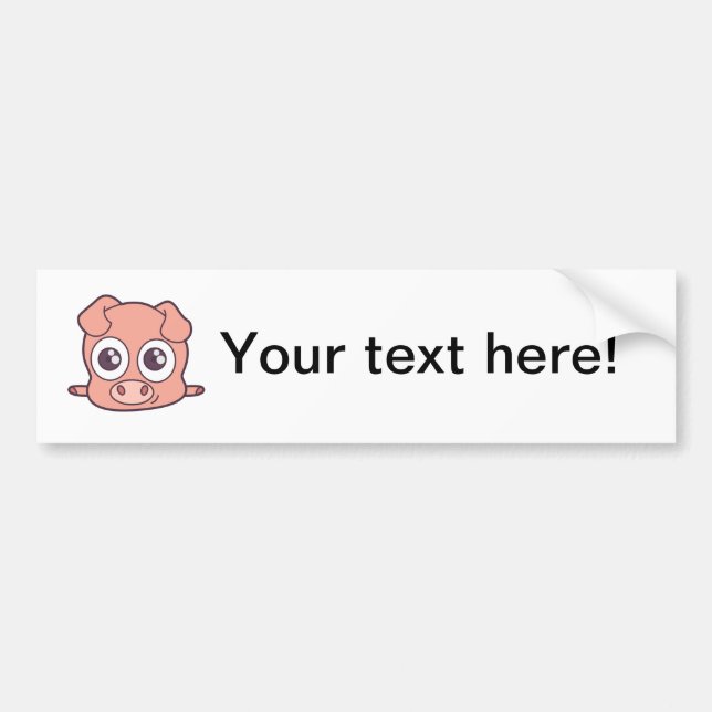 Cute pig clipart bumper sticker (Front)