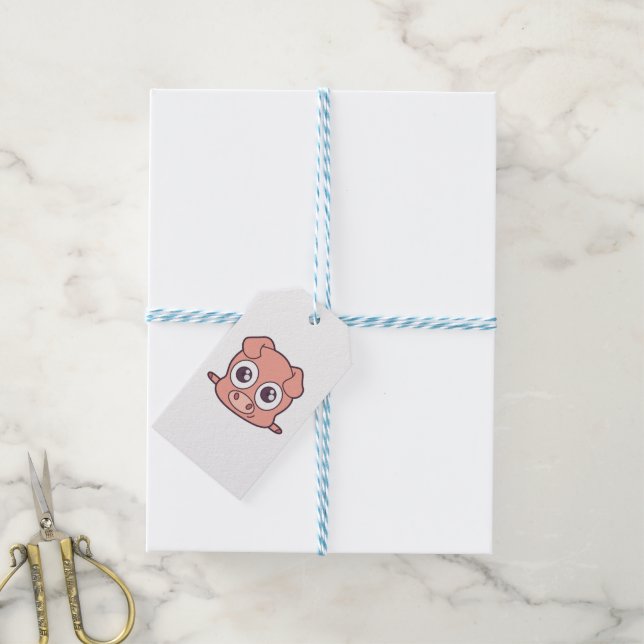 Cute pig clipart gift tags (With Twine)