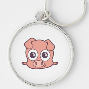 Cute pig clipart key ring