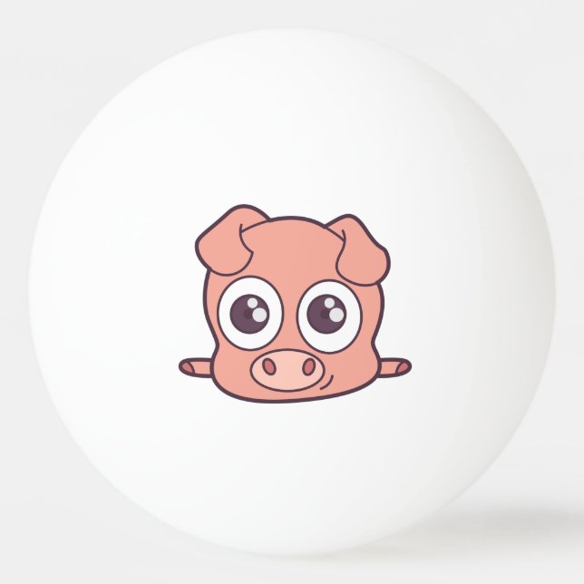 Cute pig clipart ping pong ball (Back)