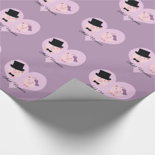 Cute Pig Couple Wrapping Paper