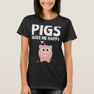 Cute Pig Designs For Men Women  Farming Animal Pig T-Shirt
