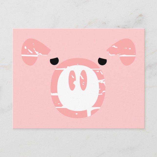Cute Pig Face illusion. Postcard (Front)