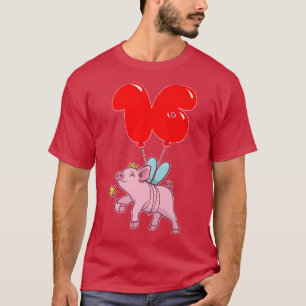 Cute Pig Fairy16th BirthdayKids Balloon Party   T-Shirt