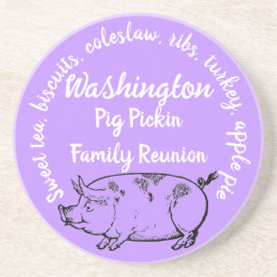 Cute Pig Family Reunion Coaster