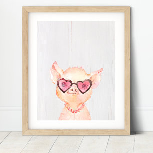 Cute Pig Farm Nursery Art Print