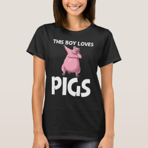 Cute Pig For Boys Kids Livestock Animal Food T-Shirt