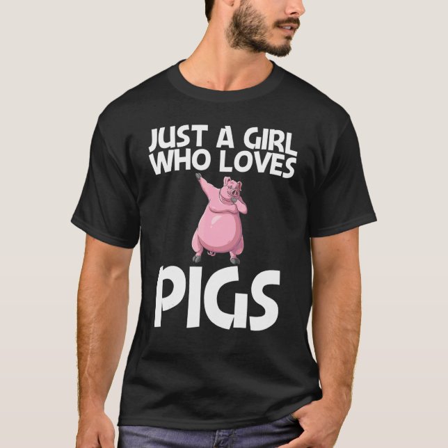 Cute Pig For Girls Kids Livestock Animal Food T-Shirt (Front)