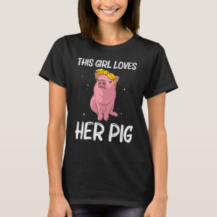 Cute Pig For Girls Women Mum Pig Farmer Hog Swine  T-Shirt
