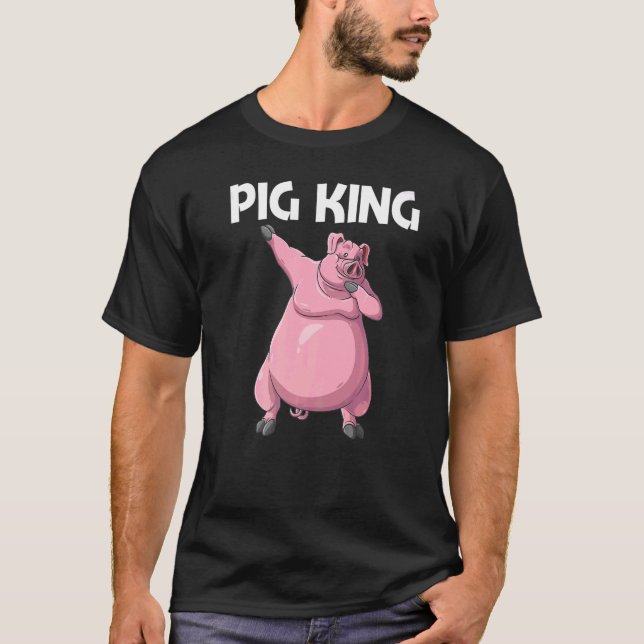 Cute Pig For Men Dad Livestock Animal Food T-Shirt (Front)