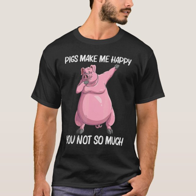 Cute Pig For Men Women Livestock Animal Food T-Shirt (Front)