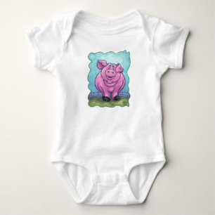 Cute Pig Front and Back T-Shirts