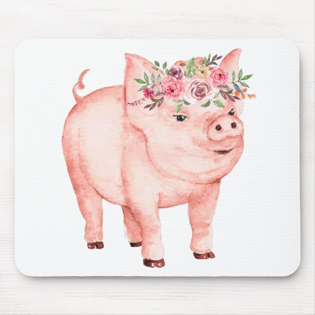 Cute Pig Gift Farmer's Wife Country Girl Farm Mouse Mat (Front)