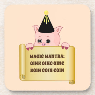 Cute Pig Guru Coaster