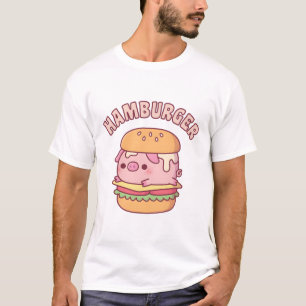 Cute Pig Hamburger Funny Pun T-Shirt