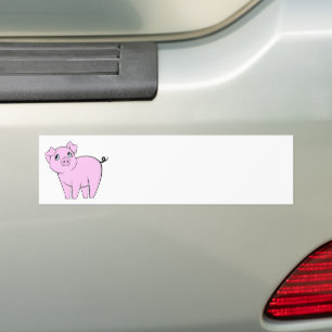 Cute Pig, Little Pig, Piggy, Pink Pig, Farm Animal Bumper Sticker