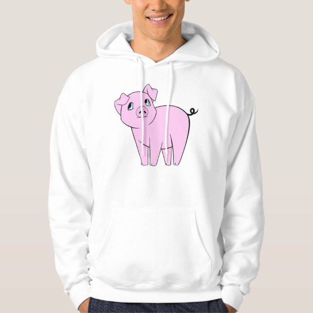 Cute Pig, Little Pig, Piggy, Pink Pig, Farm Animal Hoodie (Front)