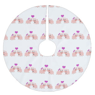 Cute Pig Love Brushed Polyester Tree Skirt