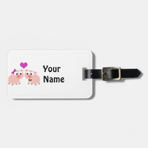 Cute Pig Love Luggage Tag