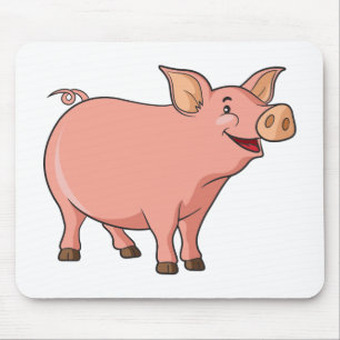 Cute Pig Lover Farmer Country Farm Girl Cartoon Mouse Mat