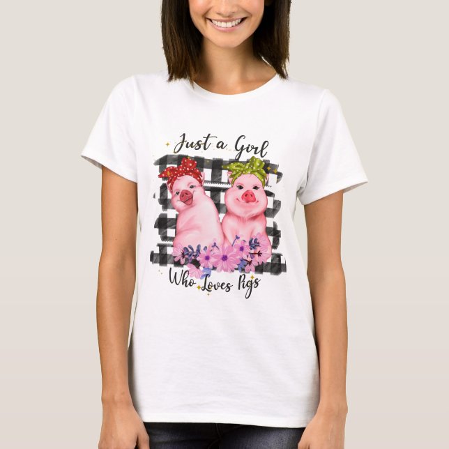cute pig lover word art  T-Shirt (Front)