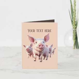 Cute pig lovers add message  card