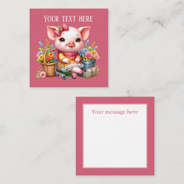 Cute pig lovers add message card (Front/Back)
