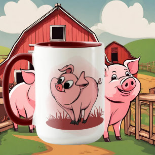 cute pig lovers add monogram  mug