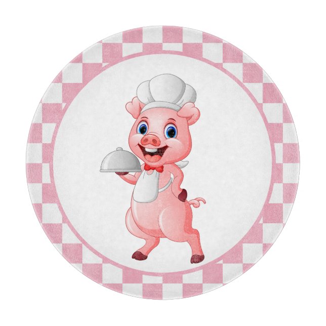 cute pig lovers cooking kitchen cutting board (Front)